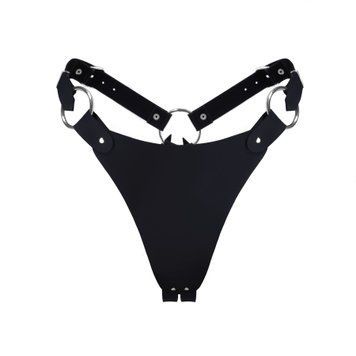 Трусики из натуральной кожи Feral Feelings - String Bikini Black,  - 1