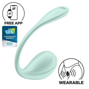 Смарт-виброяйцо Satisfyer Smooth Petal Connect App Mint,  - 1