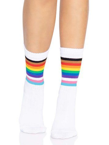 Носки женские в полоску Leg Avenue Pride crew socks Rainbow, 37&ndash;43 размер &mdash;  фото товара 1