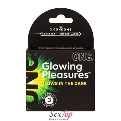 Презервативы ONE Glowing Pleasures 3 шт, картонная коробка SX0784 фото