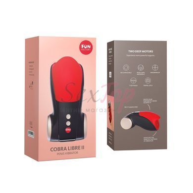 Мастурбатор для головки пениса Fun Factory COBRA LIBRE II black/red, 2 мотора, игра без рук &mdash;  фото товара 6