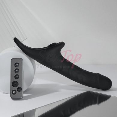 Вибронасадка для страпона с вакуумной стимуляцией Strap-On-Me Multi Orgasm Realistic Dildo M Black &mdash;  фото товара 2