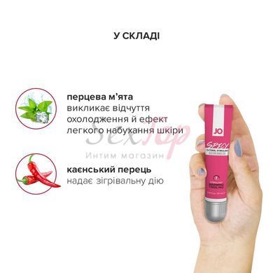 Збуджувальний гель для клітора JO SPICY WARMING (10 мл), розігрівальний - фото товару 5