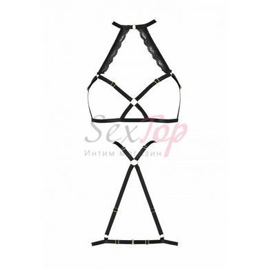 Портупея из стреп с кружевом LORRY BRA black S/M - Passion Exclusive &mdash;  фото товара 5