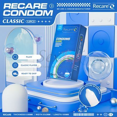 Презервативы Recare Classic Condoms 12 шт, классические &mdash;  фото товара 5