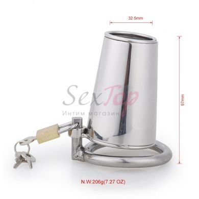 Пояс верности и целомудрия для пениса стальной Bdsm4u Stainless Steel Male Chastity Cage Devices &mdash;  фото товара 2