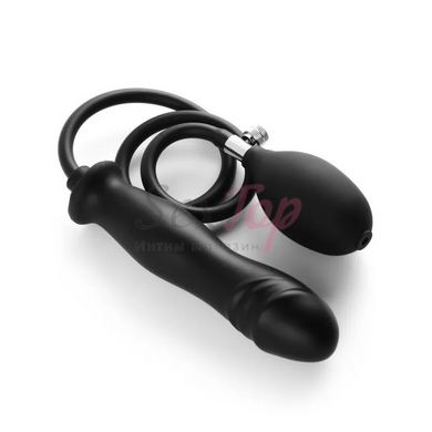 Надувная анальная пробка для фистинга черного цвета Vscnovelty Squeezer-X &mdash;  фото товара 5
