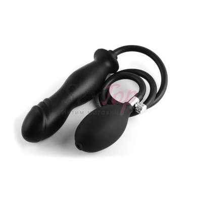 Надувная анальная пробка для фистинга черного цвета Vscnovelty Squeezer-X &mdash;  фото товара 4