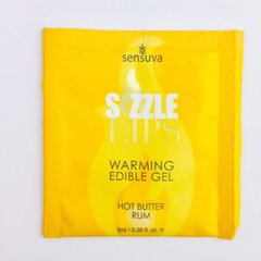 Пробник массажного геля Sensuva - Sizzle Lips Butter Rum 6 мл  1