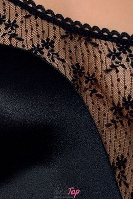 Боді-монокіні Petra Body black S/M — Passion Exclusive, з асиметричним кроєм, відкрите плече PS23101 фото