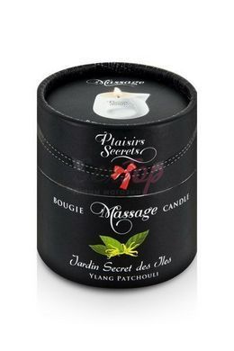 Массажная свеча Plaisirs Secrets Ylang Patchoul (80 мл) подарочная упаковка, керамический сосуд &mdash;  фото товара 3