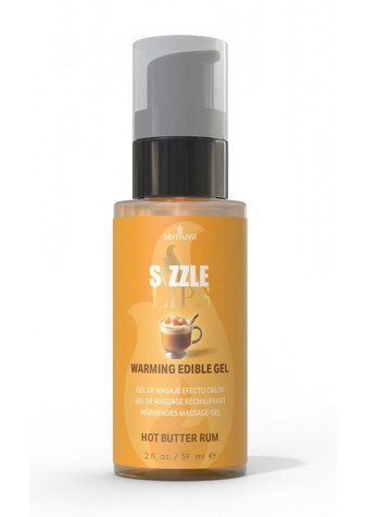 Согревающий массажный гель Sensuva - Sizzle Lips Butter Rum (59 мл), без сахара, съедобный &mdash;  фото товара 1