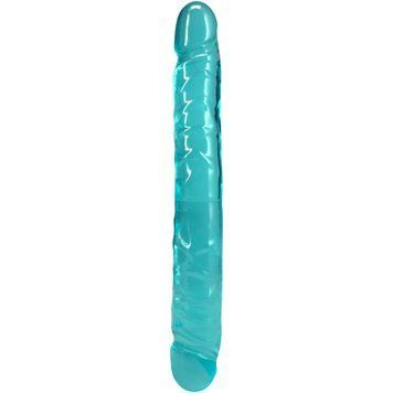 Фалоімітатор двосторонній Doc Johnson Crystal Jellies 12" Jr. Double Dong Teal,  - 1