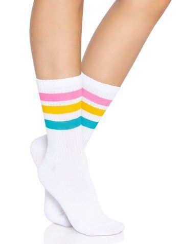 Шкарпетки жіночі в смужку Leg Avenue Pride crew socks Pansexual, 37&ndash;43 розмір - фото товару 1