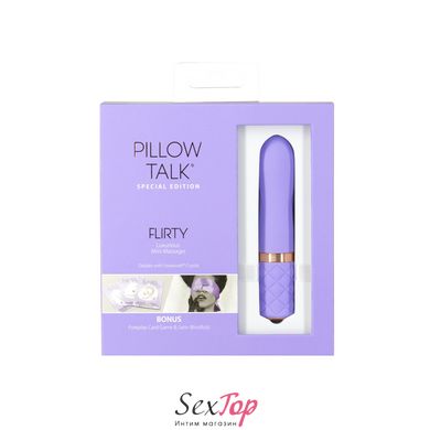 Розкішний вібратор Pillow Talk Flirty Purple Special Edition, Сваровскі, пов’язка на очі+гра SO6854 фото
