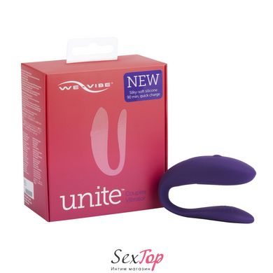 Недорогий вібратор для пар We-Vibe Unite Purple, однокнопковий пульт ДК SO6936 фото