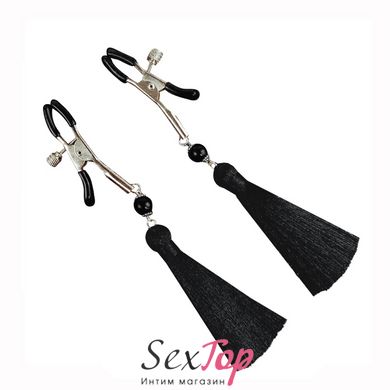 Затискач для сосків Art of Sex - Nipple clamps Black Tassels SO5856 фото