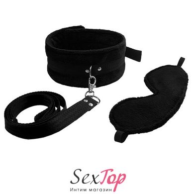 Набор ошейник с поводком и маска Art of Sex - Soft Touch Light, Черный SO5158 фото