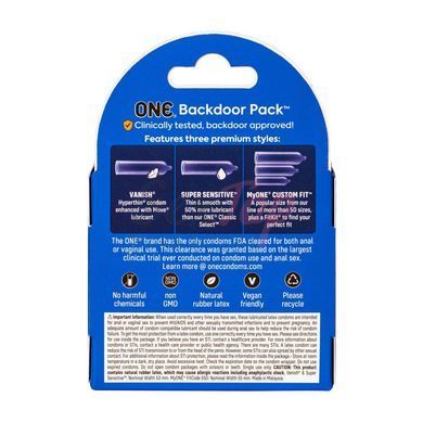 Презервативи ONE Backdoor 3 шт, картонна коробка - фото товару 2