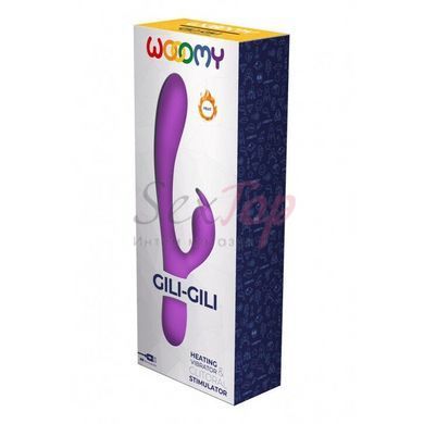 Вибратор-кролик Wooomy Gili-Gili Vibrator with Heat Purple, отросток с ушками, подогрев до 40&deg;С &mdash;  фото товара 4