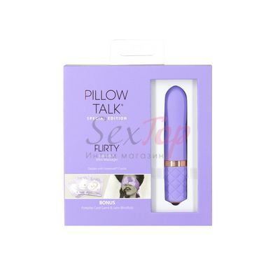 Розкішний вібратор Pillow Talk Flirty Purple Special Edition, Сваровскі, пов&rsquo;язка на очі+гра - фото товару 8