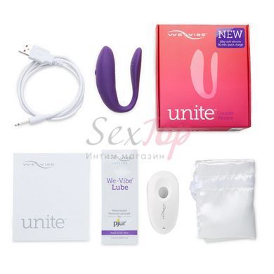 Недорогой вибратор для пар We-Vibe Unite Purple, однокнопочный пульт ДУ &mdash;  фото товара 8