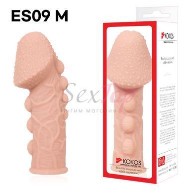 Насадка на член Kokos Extreme Sleeve ES.09 розмір M, потовщуюча, стимулюючий рельєф - фото товару 3