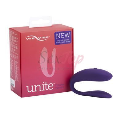 Недорогой вибратор для пар We-Vibe Unite Purple, однокнопочный пульт ДУ &mdash;  фото товара 9