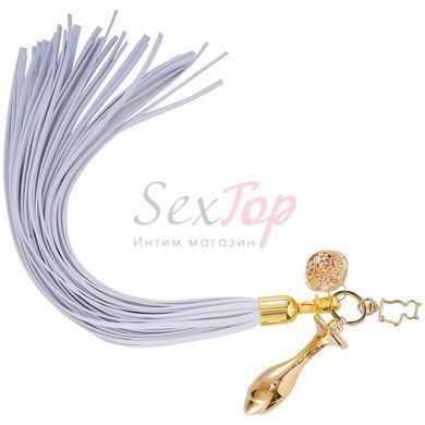 Металлическая анальная пробка Хвост пони LOCKINK SEVANDA White Pony-Tail Anal Rose-shape Plug &mdash;  фото товара 2