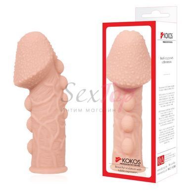 Насадка на член Kokos Extreme Sleeve ES.09 розмір M, потовщуюча, стимулюючий рельєф - фото товару 4