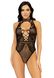 Leg Avenue Net and lace halter bodysuit OS Black - SO7898 1