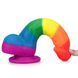Фаллос силиконовый радуга реалистичный с мошонкой на присоске Lovetoy Prider, Разноцветный фото 6