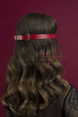 Маска на очі Feral Feelings - Blindfold Mask, натуральна шкіра, червона,  - 3