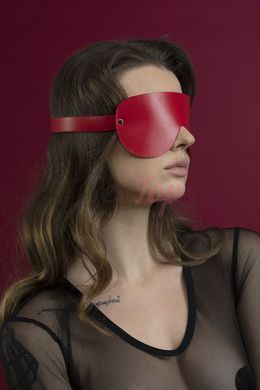 Маска на очі Feral Feelings - Blindfold Mask, натуральна шкіра, червона,  - 2