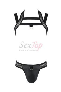Комплект мужского белья с креплениями Passion 043 Jacob XXL/XXXL Black, трусы, шлейка &mdash;  фото товара 3