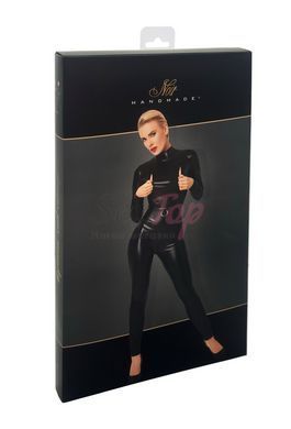 Комбинезон Noir Handmade F319 Caged wetlook catsuit with zippers and ring - S &mdash;  фото товара 7
