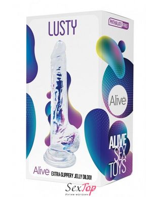 Прозрачный фаллоимитатор Alive Jelly Dildo Lusty (мятая упаковка!!!) SO5553-R фото