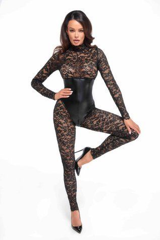 Комбинезон Noir Handmade F299 Enigma lace catsuit with underbust bodice - L &mdash;  фото товара 1
