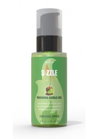 Согревающий массажный гель Sensuva Sizzle Lips Caramel Apple (59 мл), без сахара, съедобный &mdash;  фото товара 1