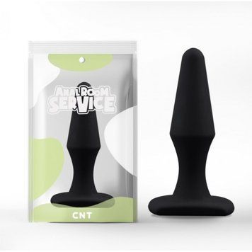 Анальна пробка конусоподібна чорного кольору Cnt Booty Plug розмір Medium - фото товару 1