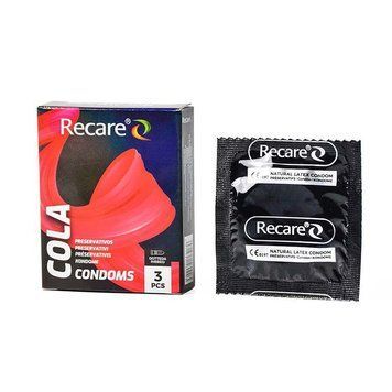 Презервативи Holographic Recare Cola Dotted&Ribbed Condoms 3 шт, з пухирцями і ребрами, аромат: Кола,  - 1