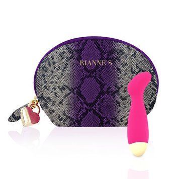 Вібратор для точки G Rianne S: Boa Mini Pink, 10 режимів роботи, медичний силікон, косметичка-чохол - фото товару 1