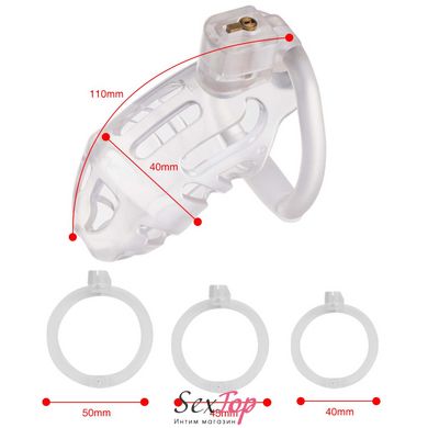 Клетка для пениса LOCKINK SEVANDA Plastic Penis Chastity Cage - Transparent - SX0871