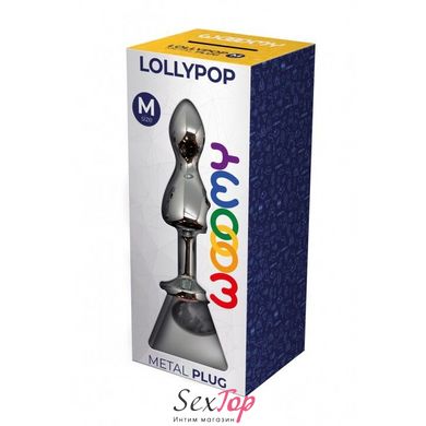 Металлическая анальна пробка Wooomy Lollypop Double Ball Metal Plug M, диаметр 3,1 см, длина 9,4 см - SO7414