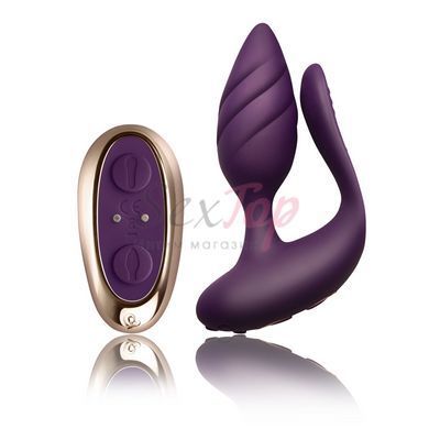 Анально-вагинальный вибратор для пар Rocks Off Cocktail Purple, пульт ДУ &mdash;  фото товара 2