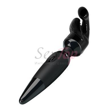 Вібромасажер Ванд з універсальним насадкою чорного кольору Baile Sensual Massager - фото товару 4