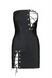 Мини-платье из экокожи Passion Celine Chemise 4XL/5XL black, шнуровка, трусики в комплекте SO7061 фото 3