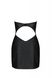 Мини-платье из экокожи Passion Celine Chemise 4XL/5XL black, шнуровка, трусики в комплекте SO7061 фото 4