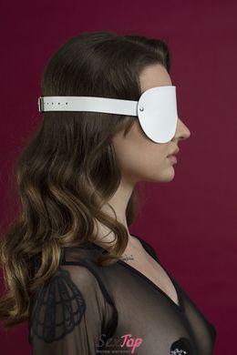Маска на очі Feral Feelings - Blindfold Mask, натуральна шкіра, біла SO3414 фото