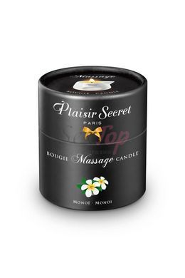 Масажна свічка Plaisirs Secrets Monoi (80 мл) подарункове паковання, керамічний посуд - фото товару 2
